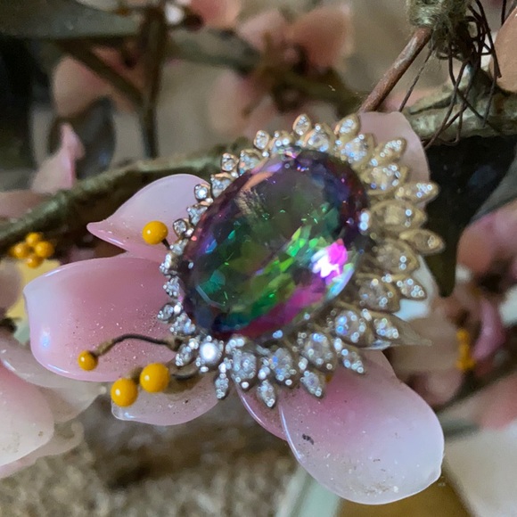 Vintage 925 mystic tops ring - Picture 1 of 7